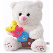 InTrio 60 cm  Ayıcık Peluş Oyuncak – Love Detaylı, Yumuşak Dokulu