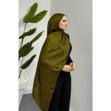 Merven Akyüz Loiren Bloom Desen Şal Yağ Yeşili