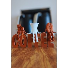 PremiumPort 9 Parça Kahve Temalı Dekor Seti: Fincan, Kahve Çekirdeği ve Çikolata Adamlı