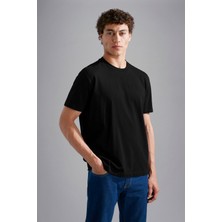 Paul & Shark Erkek Logo Baskılı Bisiklet Yaka Normal Kesim Siyah T-Shirt 14311638-011