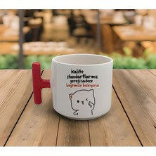 PremiumPort El Yapımı Latte & Espresso Baskılı T-Kulp Kupa 200 Ml, Keyifli Anlar Için