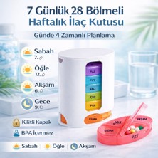 Polham 7 Günlük 28 Bölmeli Haftalık Kutusu – Kilitli Kapak, Bpa Içermez, Günde 4 Zamanlı ve Takviye Düzenleyici