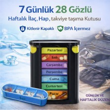 Polham 7 Günlük 28 Bölmeli Haftalık Takviye Kutusu – Kilitli Kapak, Bpa Içermez, Günlük Takviye Düzenleyici