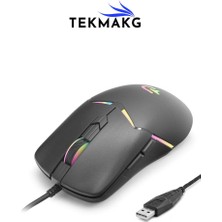 Tekmakg G602 Rgb Kablolu Gaming Oyuncu Mouse - 7200 Dpı Yüksek Hassasiyetli Ergonomik USB Fare