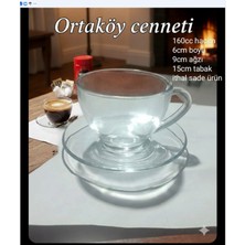 PremiumPort 6 Kişilik 12 Parça Cam Basık Çay ve Kahve Fincanı Takımı