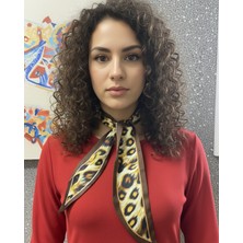 Leopar Şeritli Fular Bandana Estascarf 7,5X100CM