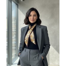 Elegant Şeritli Fular Bandana Estascarf 7,5X100CM