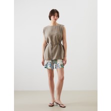 Lc Waikiki Yeni Sezon Beli Lastikli Çiçekli Kadın Şort