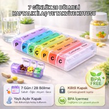 Polham 7 Günlük 28 Bölmeli Kilitli ve Takviye Kutusu L Yaylı Kutulu L Bpa Içermez L Haftalık Kutusu