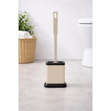 Sas Haus Tuvalet Fırçası Standlı, Modern Banyo Wc Temizleme Fırçası Kare Bej S-220