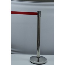 Gümüş / Silver Şerit Bariyer 3mt Şeritli, Şerit Rengi Kırmızı, Paraşüt Kumaşı, Paslanmaz Çelik