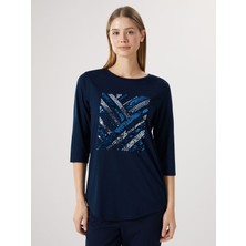 Lc Waikiki Yeni Sezon Bisiklet Yaka Pul Işlemeli Kadın Bluz