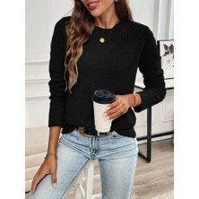 Etiler Collection Kadın Uzun Kollu Bisiklet Yaka Triko Bluz