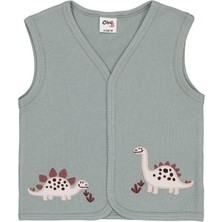 Civil Baby Dinozor Nakışlı 6-18 Ay Yelek - Yeşil 18-24 Ay