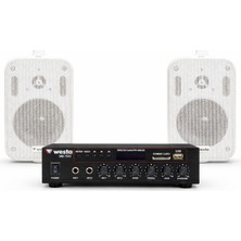 Westa Luxury, 4'' 2 Hoparlör 1 Anfi A Kalite  Masaj Salonu Ses Sistemi, Kafe Ses Sistemi ,  Mağaza Ses Sistemi Beyaz Renk