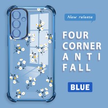 HONTINGA Samsung Galaxy A54 ile Uyumlu Şeffaf Kılıfı Düşüme Önleyici Basitlik Anti Düşme Kamera Korumali Çiçek Dalı Desen Yumuşak Silikon Telefon Kılıfı Kadın ve Erkek Için Uygundur K3-0220