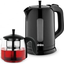 Elektrikli Cam Demlikli Plastik Çaycı Seti 1600W 1.7lt - 0.7lt STM-5840 (4887)