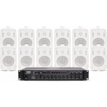 Westa Luxury, 4'' 12 Hoparlör 1 Anfi A Kalite  Masaj Salonu Ses Sistemi, Kafe Ses Sistemi ,  Mağaza Ses Sistemi Beyaz Renk