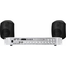 Westa Luxury, Premium Seri 2 Hoparlör 1 Anfi Mağaza Ses Sistemi , Restoran Ses Sistemi, Duvar Tipi Iç ve Dış Mekan Ses Sistemi Siyah