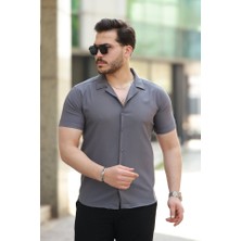 Etiler Collection Erkek Apaj Yaka Kısa Kollu Gömlek