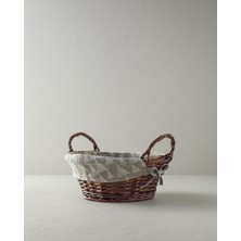 English Home Linear Hasır Ekmek Sepeti Gri