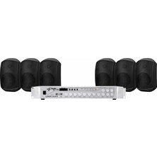 Westa Luxury, Premium Seri 6 Hoparlör 1 Anfi Mağaza Ses Sistemi , Restoran Ses Sistemi, Duvar Tipi Iç ve Dış Mekan Ses Sistemi Siyah Renk