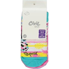 Civil Girls Hello Summer 3'lü 2-12 Yaş Kız Patik Çorap - Standart 8-9 Yaş