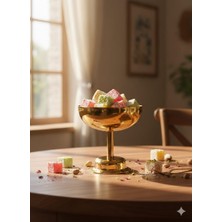 Özburak Gold Lux Lokumluk Ikramlık Sunumluk & Dondurmalık Çap:9 cm Boy:9 cm Gold