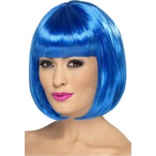 Nevamel Mavi Renk Parti Peruğu Kısa Küt Saç