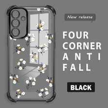 HONTINGA Samsung Galaxy A15 ile Uyumlu Şeffaf Kılıfı Düşüme Önleyici Basitlik Anti Düşme Kamera Korumali Çiçek Dalı Desen Yumuşak Silikon Telefon Kılıfı Kadın ve Erkek Için Uygundur K3-0220