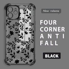 HONTINGA iPhone 12 ile Uyumlu Şeffaf Kılıfı Düşüme Önleyici Basitlik Anti Düşme Kamera Korumali Dal Desen Yumuşak Silikon Telefon Kılıfı Kadın ve Erkek Için Uygundur K3-0221