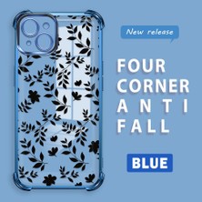 HONTINGA iPhone 15 Plus ile Uyumlu Şeffaf Kılıfı Düşüme Önleyici Basitlik Anti Düşme Kamera Korumali Dal Desen Yumuşak Silikon Telefon Kılıfı Kadın ve Erkek Için Uygundur K3-0221
