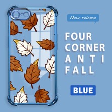 HONTINGA iPhone 8 ile Uyumlu Şeffaf Kılıfı Düşüme Önleyici Basitlik Anti Düşme Kamera Korumali Sarı Yaprak Desen Yumuşak Silikon Telefon Kılıfı Kadın ve Erkek Için Uygundur K3-0218