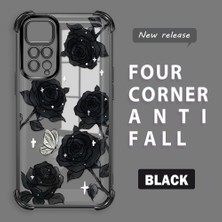HONTINGA Xiaomi Redmi Note 11S ile Uyumlu Şeffaf Kılıfı Düşüme Önleyici Basitlik Anti Düşme Kamera Korumali Gül Desen Yumuşak Silikon Telefon Kılıfı Kadın ve Erkek Için Uygundur K3-0219