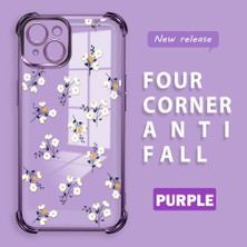 HONTINGA iPhone 14 Plus ile Uyumlu Şeffaf Kılıfı Düşüme Önleyici Basitlik Anti Düşme Kamera Korumali Çiçek Dalı Desen Yumuşak Silikon Telefon Kılıfı Kadın ve Erkek Için Uygundur K3-0220