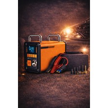 Ecuy Taşınabilir Araç Akü Takviye & Hava Kompresörü & Vakum Cihazı Güçlü Metal Gövdeli Akü Takviye Cihazı