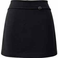 Mixray 2048 Kadın Kemerli Kalın Şort Etek Siyah