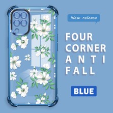 HONTINGA Samsung Galaxy A12 ile Uyumlu Şeffaf Kılıfı Düşüme Önleyici Basitlik Anti Düşme Kamera Korumali Çiçek Desen Yumuşak Silikon Telefon Kılıfı Kadın ve Erkek Için Uygundur K3-0222