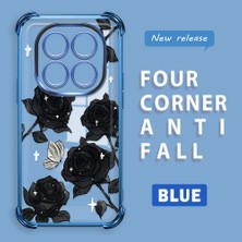 HONTINGA Xiaomi Redmi Note 14 Pro 4g ile Uyumlu Şeffaf Kılıfı Düşüme Önleyici Basitlik Anti Düşme Kamera Korumali Gül Desen Yumuşak Silikon Telefon Kılıfı Kadın ve Erkek Için Uygundur K3-0219