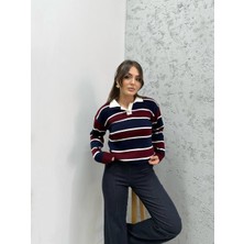 Polo Yaka Çizgili Triko
