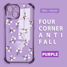 HONTINGA iPhone 15 ile Uyumlu Şeffaf Kılıfı Düşüme Önleyici Basitlik Anti Düşme Kamera Korumali Çiçek Dalı Desen Yumuşak Silikon Telefon Kılıfı Kadın ve Erkek Için Uygundur K3-0220