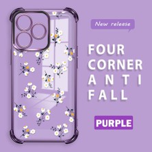 HONTINGA Realme C51 ile Uyumlu Şeffaf Kılıfı Düşüme Önleyici Basitlik Anti Düşme Kamera Korumali Çiçek Dalı Desen Yumuşak Silikon Telefon Kılıfı Kadın ve Erkek Için Uygundur K3-0220