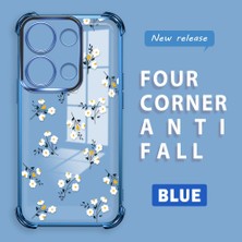 HONTINGA Xiaomi Redmi Note 13 Pro 4g ile Uyumlu Şeffaf Kılıfı Düşüme Önleyici Basitlik Anti Düşme Kamera Korumali Çiçek Dalı Desen Yumuşak Silikon Telefon Kılıfı Kadın ve Erkek Için Uygundur K3-0220