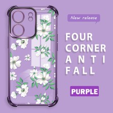 HONTINGA Xiaomi Poco C65 ile Uyumlu Şeffaf Kılıfı Düşüme Önleyici Basitlik Anti Düşme Kamera Korumali Çiçek Desen Yumuşak Silikon Telefon Kılıfı Kadın ve Erkek Için Uygundur K3-0222