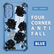 HONTINGA Samsung Galaxy A14 ile Uyumlu Şeffaf Kılıfı Düşüme Önleyici Basitlik Anti Düşme Kamera Korumali Gül Desen Yumuşak Silikon Telefon Kılıfı Kadın ve Erkek Için Uygundur K3-0219