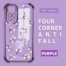 HONTINGA Xiaomi Redmi Note 11S ile Uyumlu Şeffaf Kılıfı Düşüme Önleyici Basitlik Anti Düşme Kamera Korumali Çiçek Dalı Desen Yumuşak Silikon Telefon Kılıfı Kadın ve Erkek Için Uygundur K3-0220