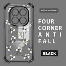 HONTINGA Xiaomi Redmi Note 14 Pro 4g ile Uyumlu Şeffaf Kılıfı Düşüme Önleyici Basitlik Anti Düşme Kamera Korumali Çiçek Dalı Desen Yumuşak Silikon Telefon Kılıfı Kadın ve Erkek Için Uygundur K3-0220