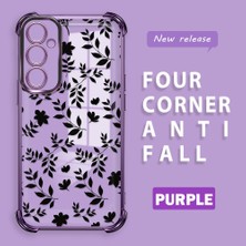 HONTINGA Samsung Galaxy A05S ile Uyumlu Şeffaf Kılıfı Düşüme Önleyici Basitlik Anti Düşme Kamera Korumali Dal Desen Yumuşak Silikon Telefon Kılıfı Kadın ve Erkek Için Uygundur K3-0221