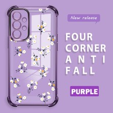 HONTINGA Samsung Galaxy A73 ile Uyumlu Şeffaf Kılıfı Düşüme Önleyici Basitlik Anti Düşme Kamera Korumali Çiçek Dalı Desen Yumuşak Silikon Telefon Kılıfı Kadın ve Erkek Için Uygundur K3-0220
