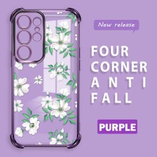 HONTINGA Samsung Galaxy S22 Ultra ile Uyumlu Şeffaf Kılıfı Düşüme Önleyici Basitlik Anti Düşme Kamera Korumali Çiçek Desen Yumuşak Silikon Telefon Kılıfı Kadın ve Erkek Için Uygundur K3-0222